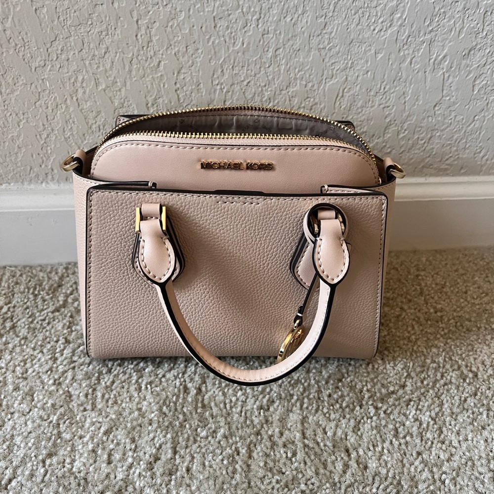 Michael Kors Taupe Mini Bag with Gold Accents